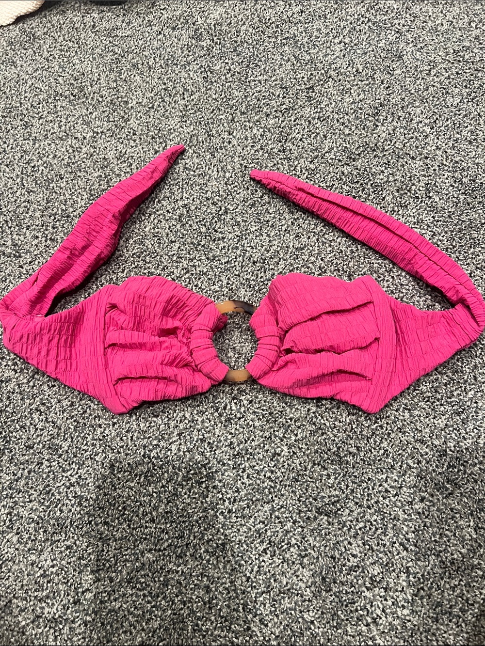 Montce Hot Pink Ring-Front Bikini Top